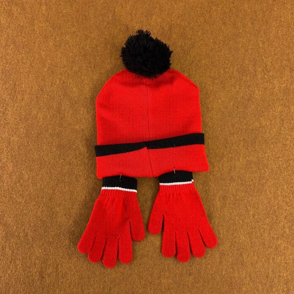 Nintendo Super Mario Boys One Size Red 3 Piece Beanie & Glove Set NWT